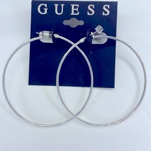 NWT Guess Silver Hoop Earrings